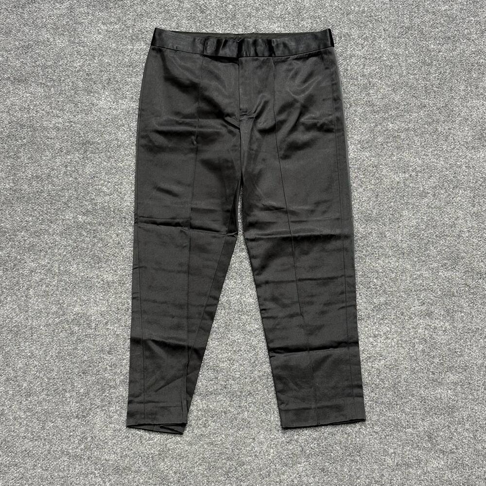 Ralph Lauren Pants Womens 8 Black Satin Slim Dress Ankle Trousers Formal